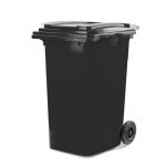 Contenedor de 120lts Recolector Megaforte Negro Ecológico x Und // Rey